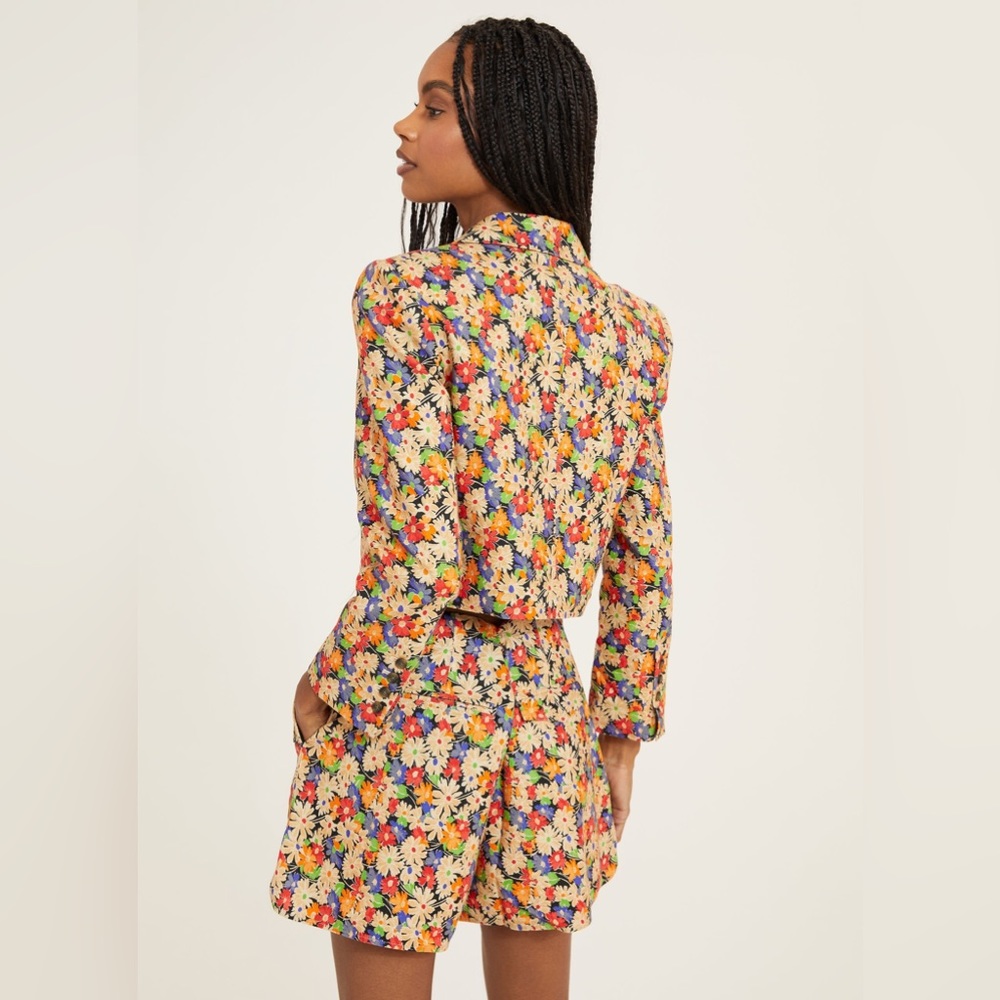 Something Navy - Floral High Waisted Shorts